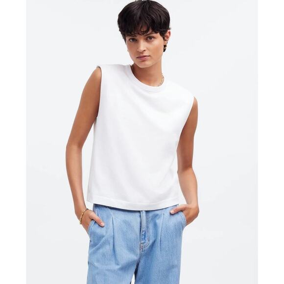 NWOT Madewell Structured Muscle Tee In White Size Small - Picture 1 of 6